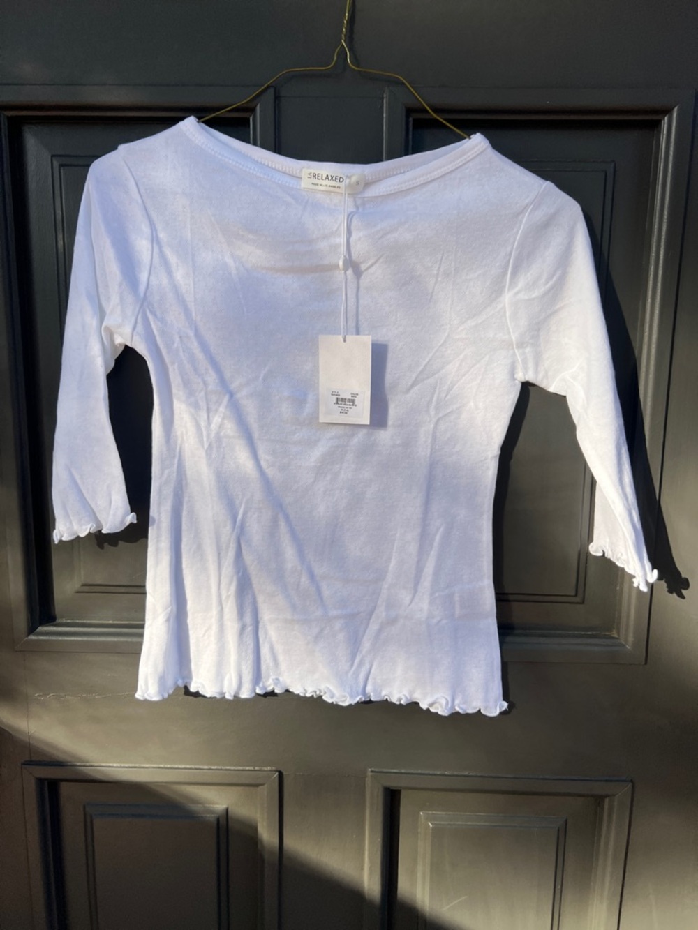 NWT La Relaxed Ballet Pointelle Tee Ivory